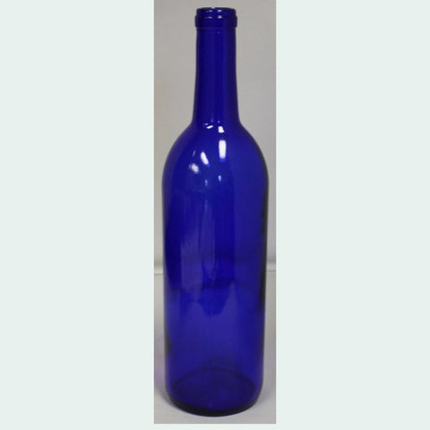 750mL Cobalt Blue Bordeaux Wine Bottles, Case of 12