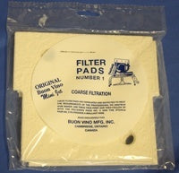Filter Pads, #1 (5.0 Micron, Coarse), for Buon Vino MiniJet Wine Filter (3 for Package)