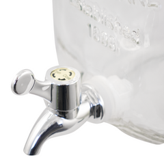 5 Liter (1.3 Gallon) Glass Wide Mouth Jug w/Hole & Spigot