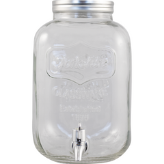 5 Liter (1.3 Gallon) Glass Wide Mouth Jug w/Hole & Spigot