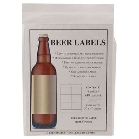 Label Stickers for Beer, 48 Count (Brewmaster)