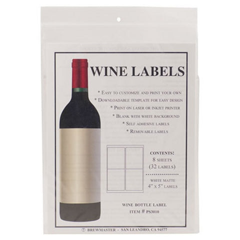 Label Stickers for Wine, 32 Count (Brewmaster)