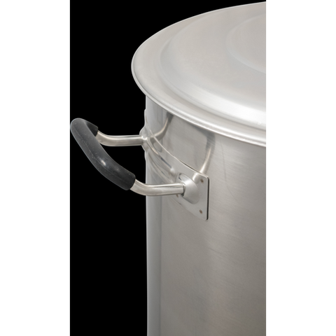 Brewmaster 14 Gallon Brew Kettle | Stainless Steel | Two Welded Couplers | Ball Valve Included | Silicone Handle Grips | Volume Markers