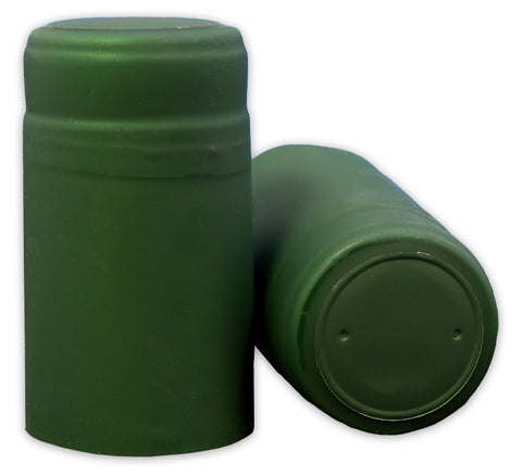 PVC Shrink Caps, Matte Green, Case of 8000