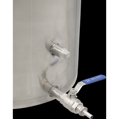 Brewmaster 14 Gallon Brew Kettle | Stainless Steel | Two Welded Couplers | Ball Valve Included | Silicone Handle Grips | Volume Markers