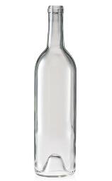750mL Clear Punted Bordeaux Wine Bottles, Case of 12