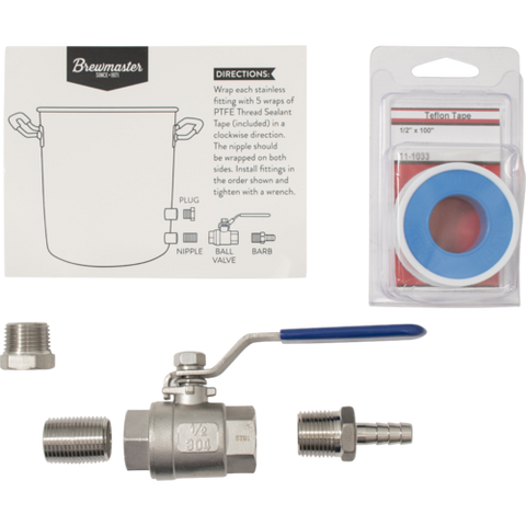 Brewmaster 8.5 Gallon Stainless Steel Kettle w/Spigot and Plug