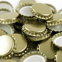 Bottle Caps And Cappers - Crown Caps, Gold, 29mm, 100 Count