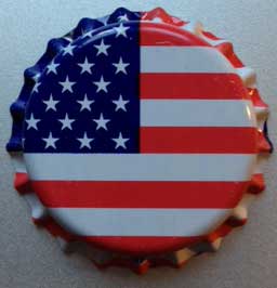 Bottle Caps And Cappers - Crown Caps With Oxy-Liner, USA Flag, ~150 Count