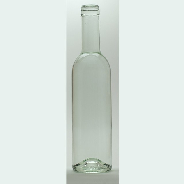 Bottles - 375mL Clear Semi-Bordeaux Bottles, Mid-Punt, 24/Case