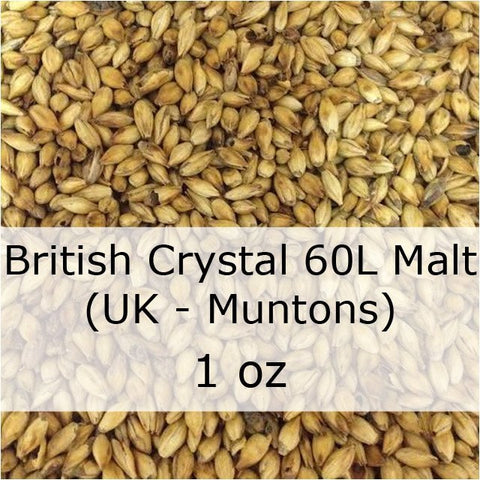 Grain - Caramel (Crystal) Malt 60L 1 Oz (UK - Muntons)