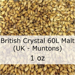 Grain - Caramel (Crystal) Malt 60L 1 Oz (UK - Muntons)