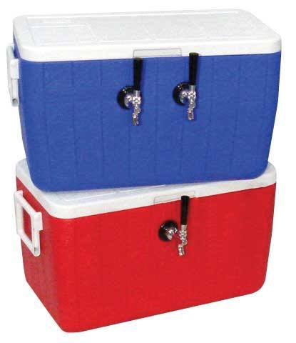 Keg And Draft Supplies - Draft Box W/ 2 Faucets, 50 Ft SS Coils, Red