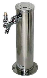 Keg And Draft Supplies - Draft Tower - Single Faucet - Chrome Plated Brass (2.5" Diameter)