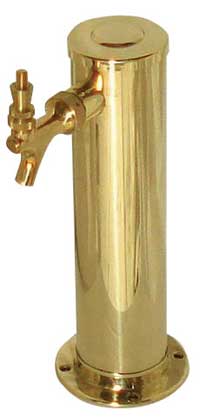 Keg And Draft Supplies - Draft Tower - Single Faucet - Polished Brass