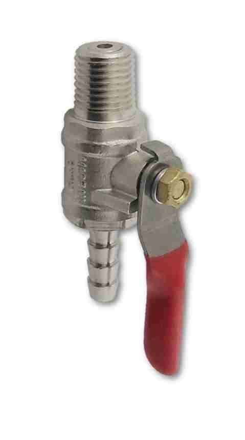 Keg And Draft Supplies - Shutoff Valve, 1/4" MPT X 1/4" Barb W/ Check Valve