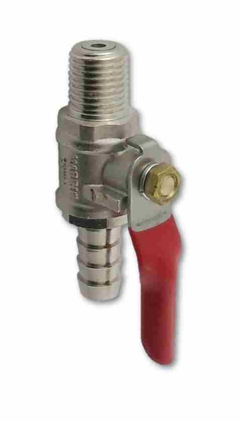 Keg And Draft Supplies - Shutoff Valve, 1/4" MPT X 3/8" Barb W/ Check Valve