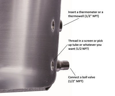Kettles And All-Grain Equipment - Heavy Duty 26 Gallon Kettle W/ Ball Valve And Extra Port
