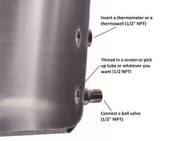 Kettles And All-Grain Equipment - Heavy Duty 26 Gallon Kettle W/ Ball Valve And Extra Port