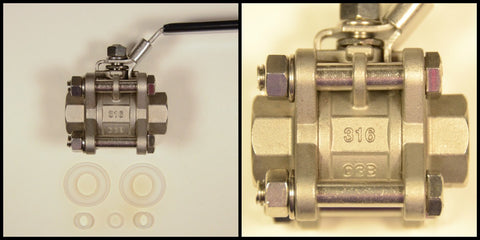 Kettles And All-Grain Equipment - Valve Seal Kit 316 - 1/2" V-3E Ball Valve