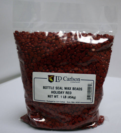 Labels, Shrink Caps, Assorted Bottling - Bottle Wax, Holiday Red 1 Lb