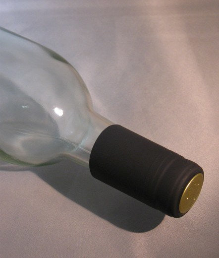 Labels, Shrink Caps, Assorted Bottling - PVC Shrink Caps, Black, Bag Of 30