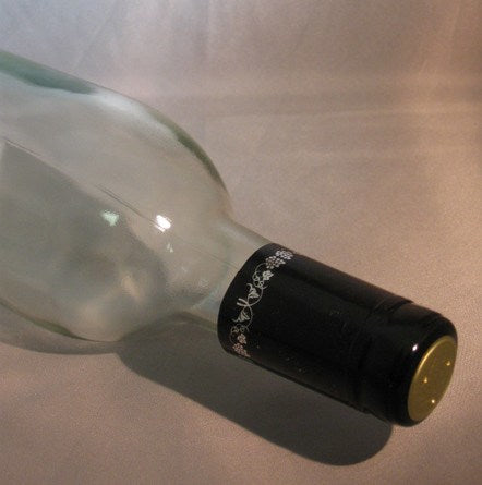 Labels, Shrink Caps, Assorted Bottling - PVC Shrink Caps, Black With Silver Grapes, Bag Of 30