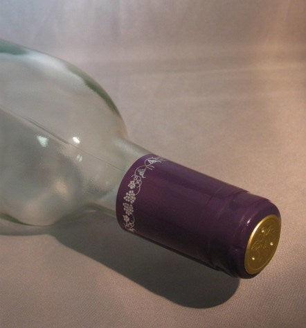 PVC Shrink Caps, Purple with Silver Grapes, Bag of 30