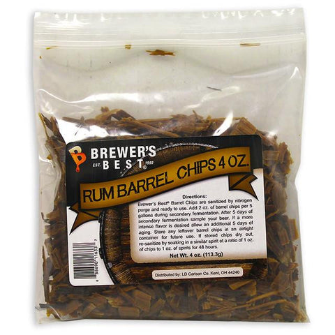 Oak - Rum Barrel Oak Chips 4 Oz (Brewers Best)