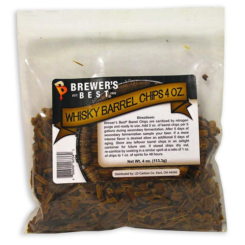 Oak - Whisky Barrel Oak Chips 4 Oz (Brewers Best)